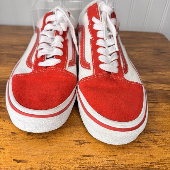 Vans Old Skool Bolt Red White VN0009Q56RT Classic Suede Women's Sz 10.5 Men's 9 - Picture 9 of 13